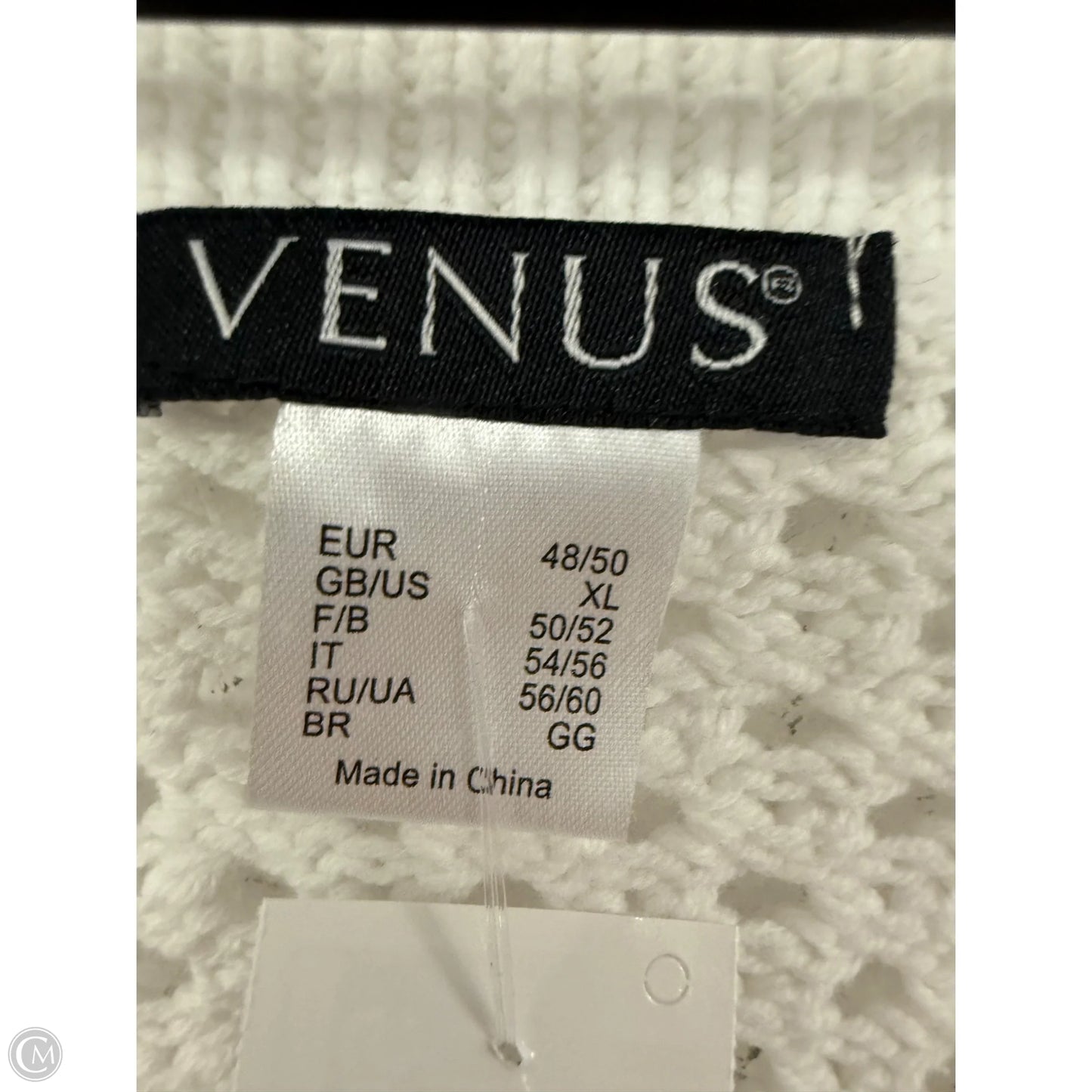 Sweater Short Sleeve By Venus In White, Size: Xl