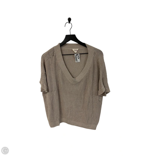 Sweater Short Sleeve By Bibi In Beige, Size: L