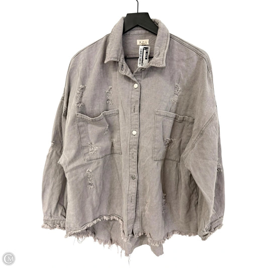 Jacket Denim By Pol In Purple, Size: L