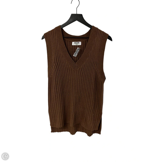 Vest Sweater By Double Zero In Brown, Size: L