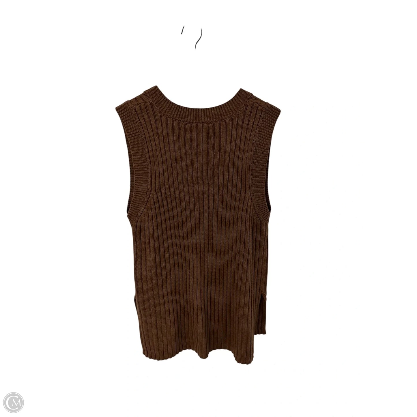 Vest Sweater By Double Zero In Brown, Size: L