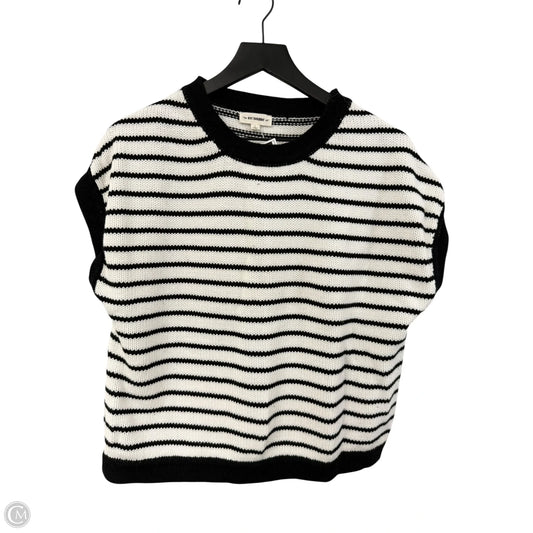 Sweater Short Sleeve By Ee Some In Black & White, Size: L