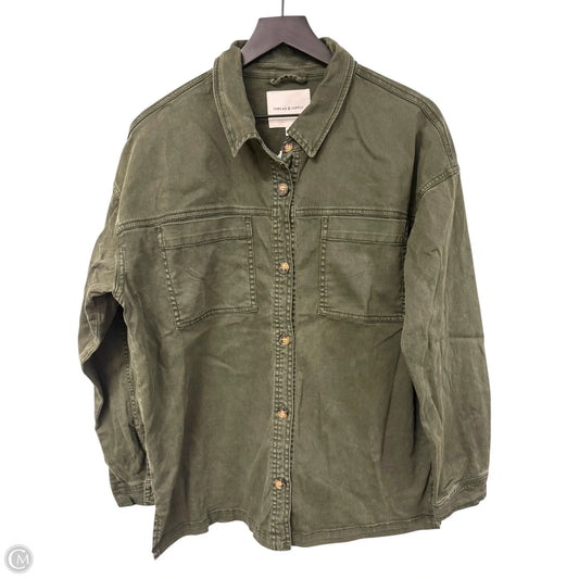 Jacket Denim By Thread And Supply In Green Denim, Size: M
