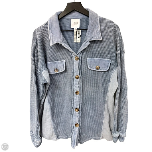 Jacket Shirt By Le Lis In Blue, Size: S