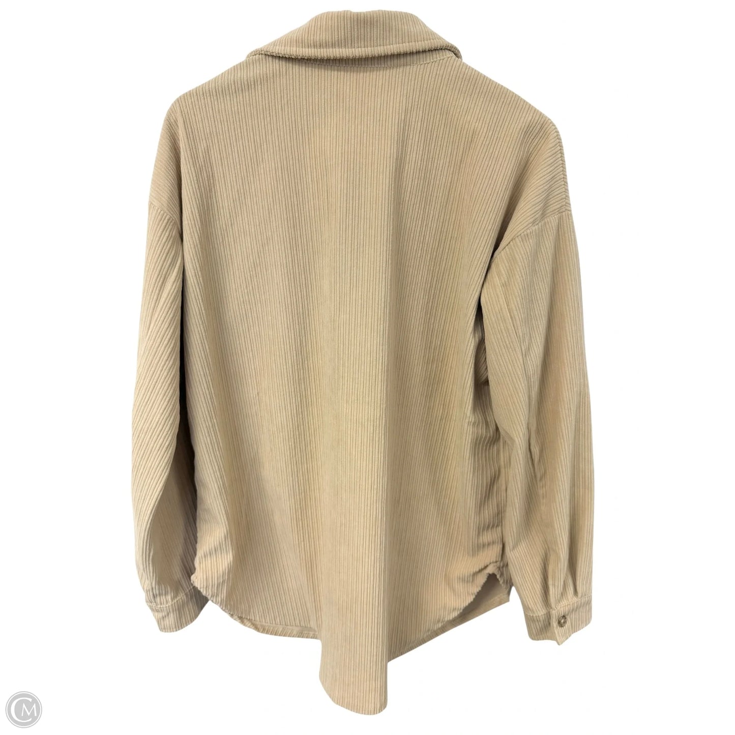 Jacket Shirt By Clothes Mentor In Tan, Size: M