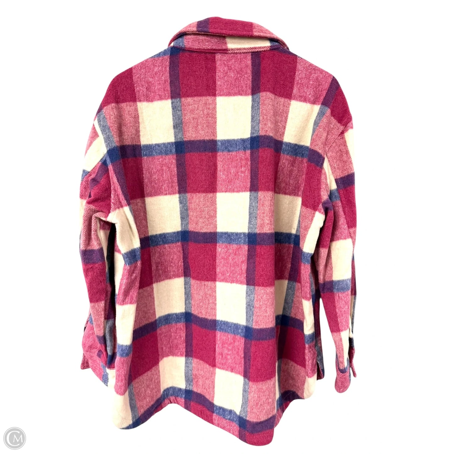 Jacket Shirt By Members Mark In Blue & Pink, Size: L
