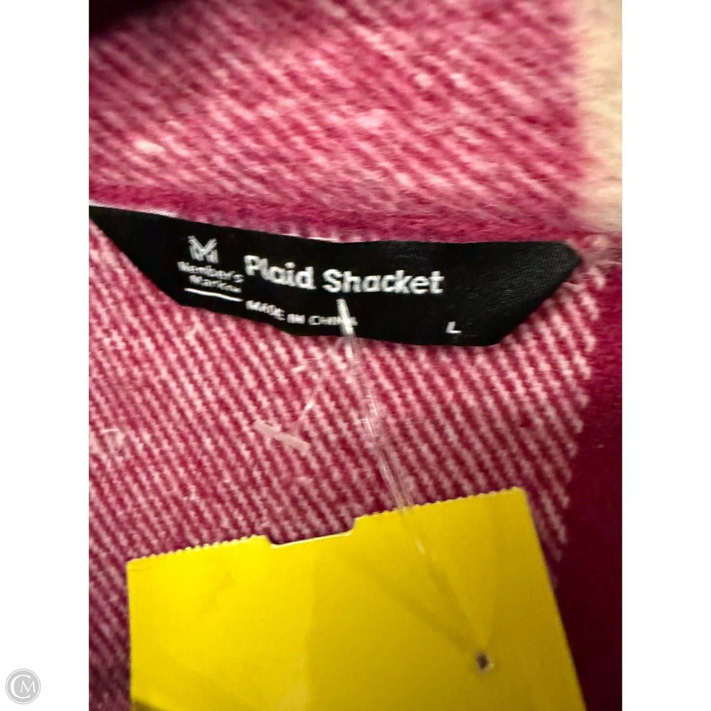 Jacket Shirt By Members Mark In Blue & Pink, Size: L