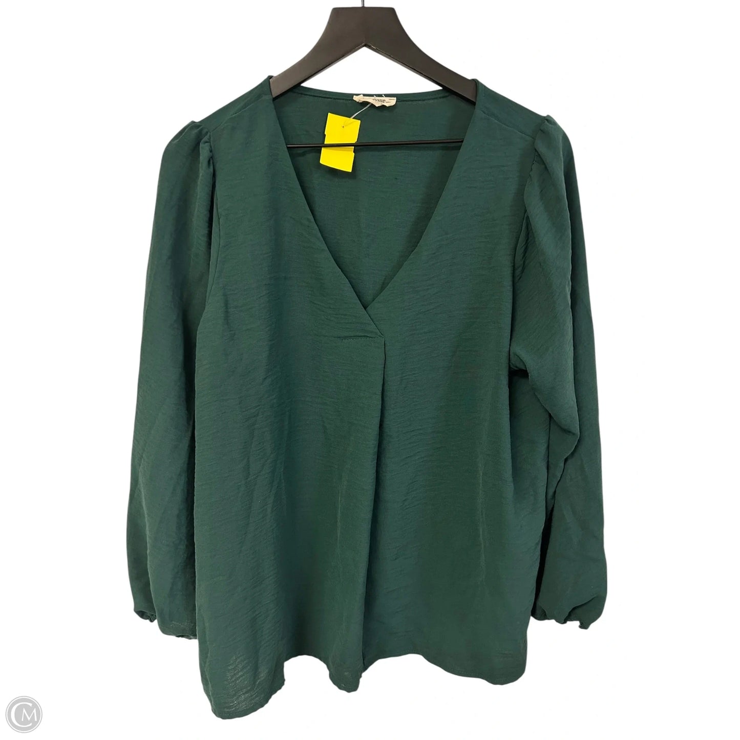 Top Long Sleeve By Ee Some In Green, Size: L