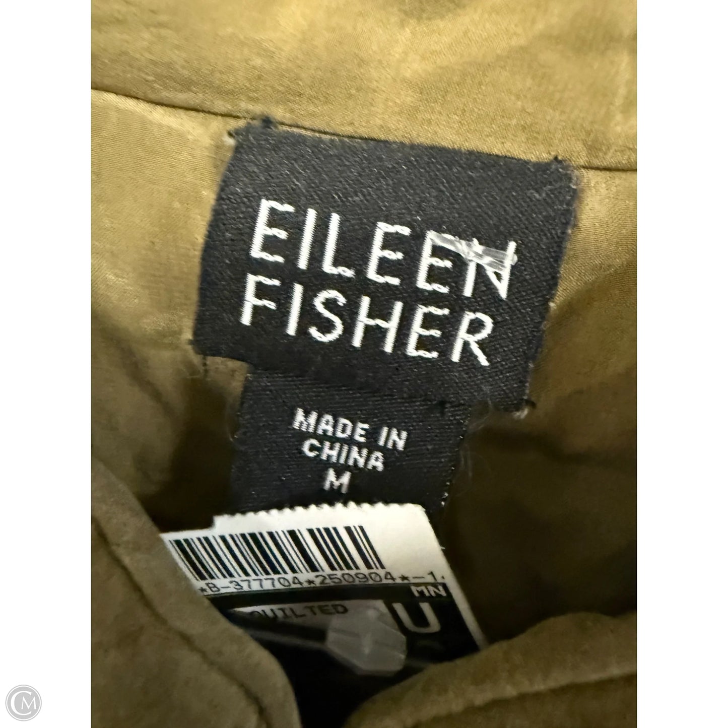 Jacket Puffer & Quilted By Eileen Fisher In Green, Size: M