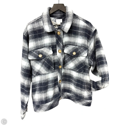 Jacket Shirt By Time And Tru In Blue, Size: Xl