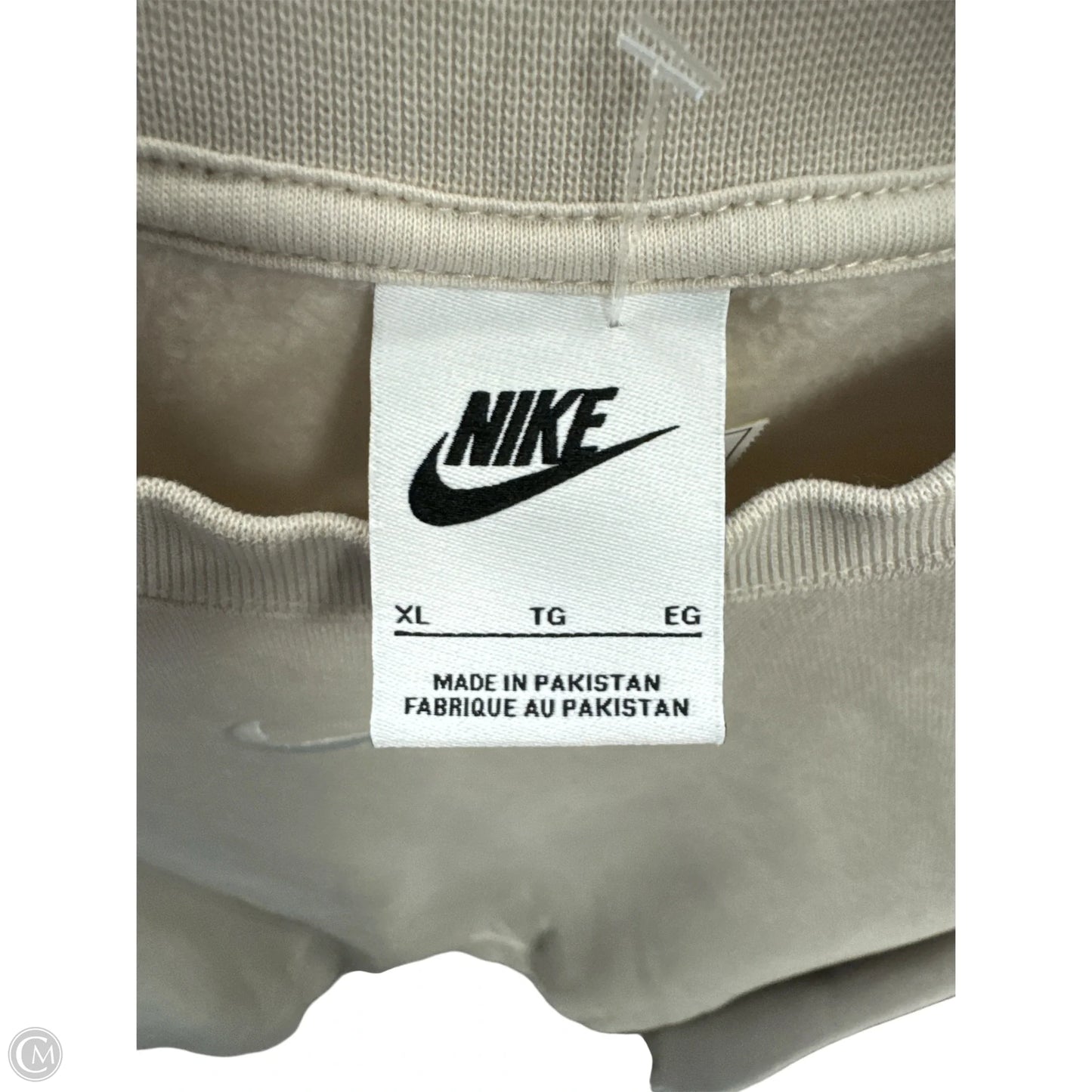 Sweatshirt Crewneck By Nike Apparel In Cream, Size: Xl