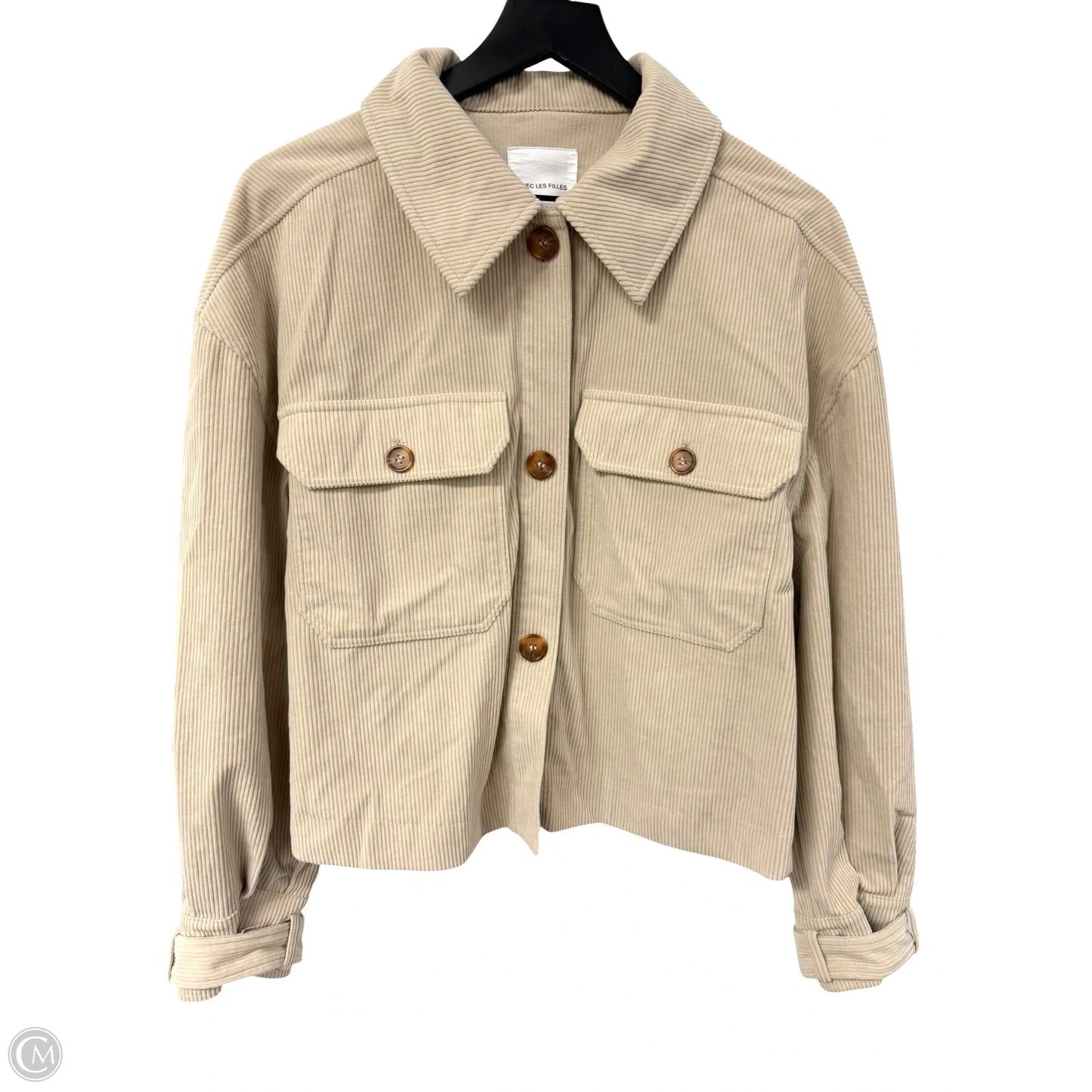 Jacket Shirt By Avec Les Filles In Tan, Size: S
