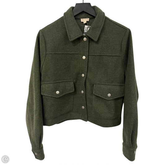 Jacket Shirt By Hem & Thread In Green, Size: S