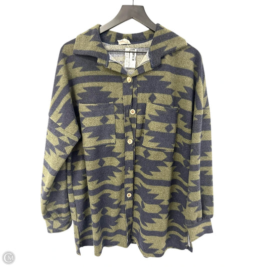 Blouse By Lovely Melody In Blue & Green, Size: L