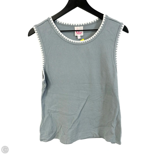 Top Sleeveless Basic By Clothes Mentor In Blue & White, Size: Xl