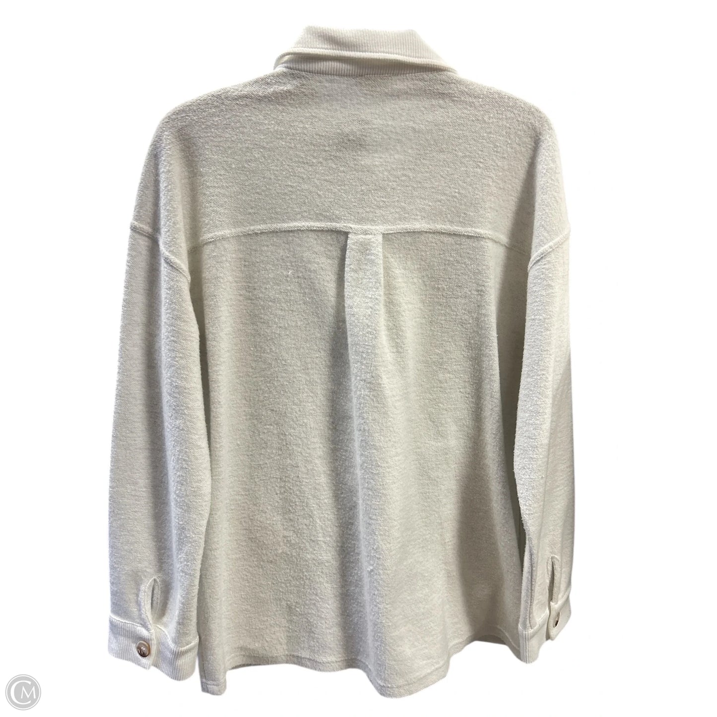 Jacket Shirt By Hem & Thread In White, Size: L