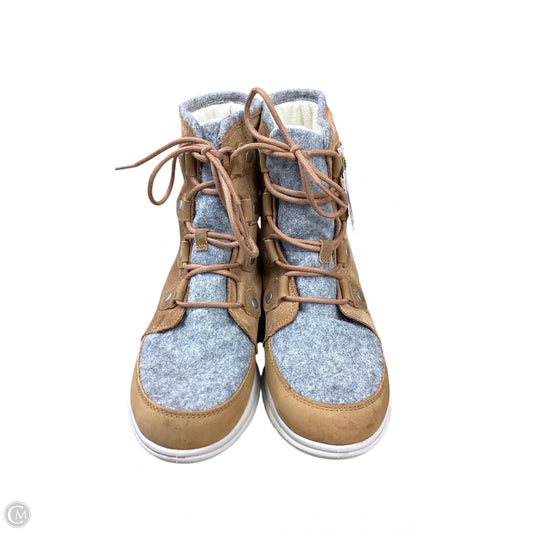 Boots Ankle Flats By Sorel In Brown & Grey, Size: 10.5