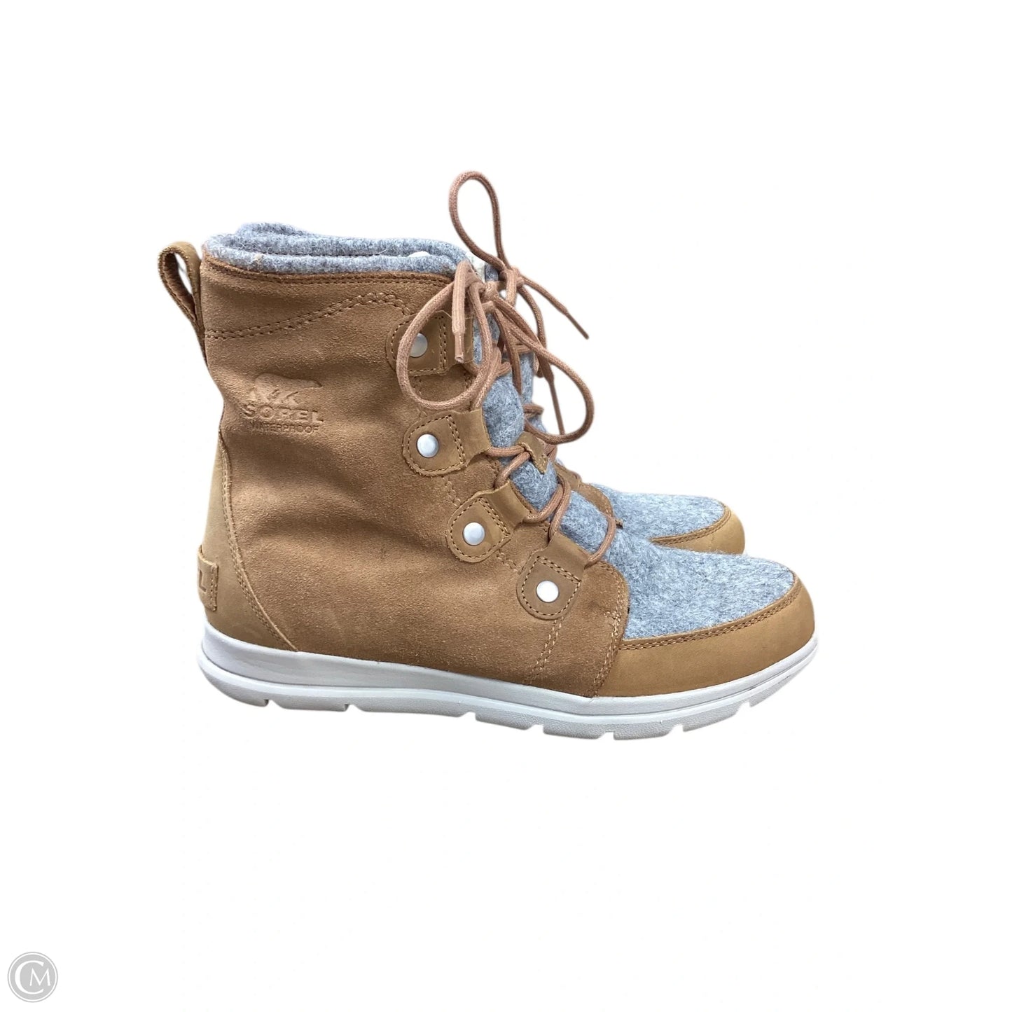 Boots Ankle Flats By Sorel In Brown & Grey, Size: 10.5