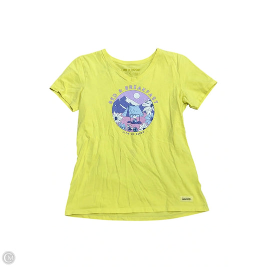 Top Short Sleeve Basic By Life Is Good In Yellow, Size: S