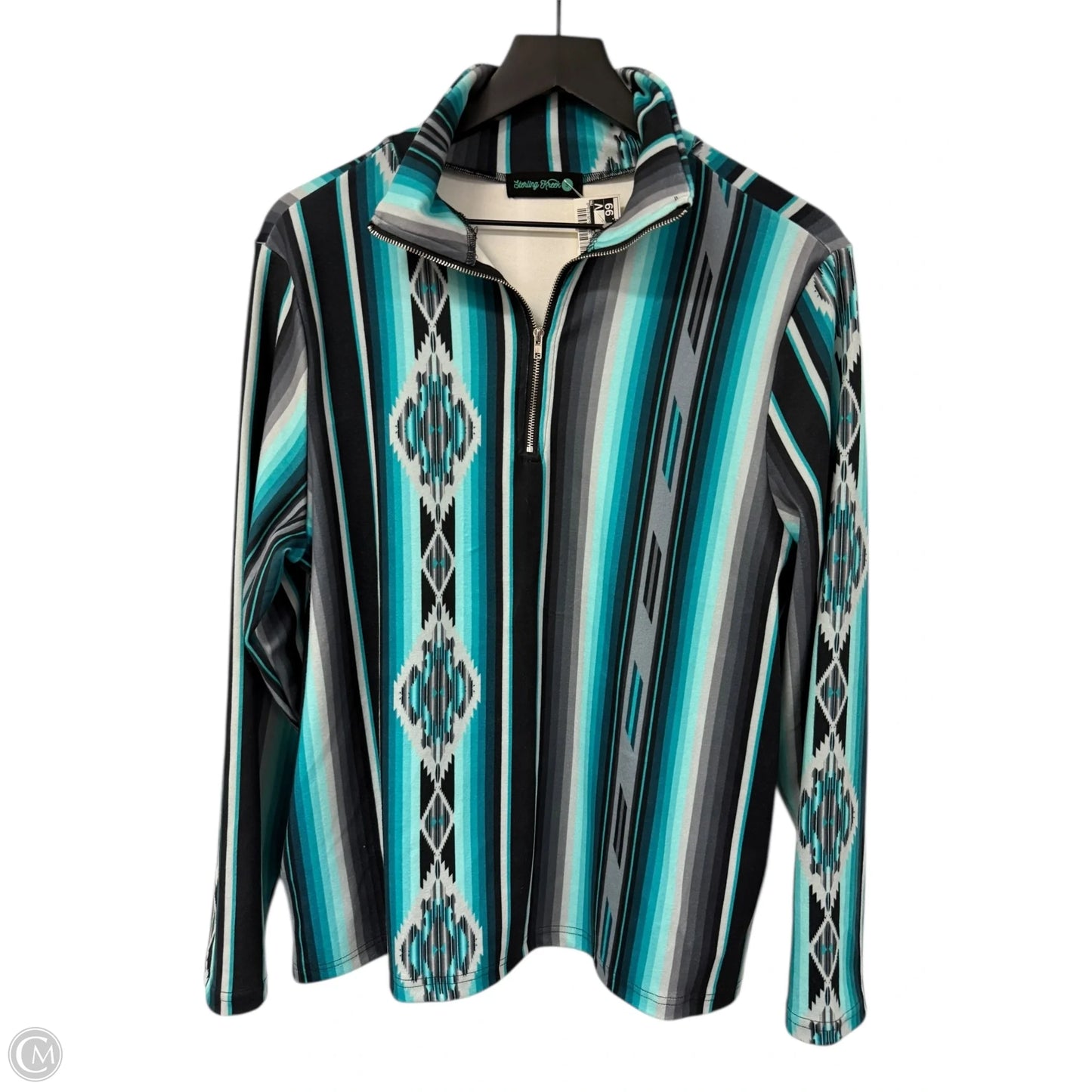 Top Long Sleeve By Clothes Mentor In Black & Blue, Size: S