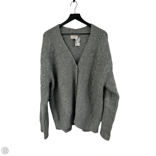 Sweater Cardigan By Universal Thread In Grey, Size: L