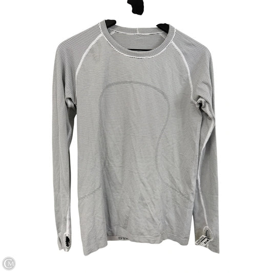 Athletic Top Long Sleeve Crewneck By Lululemon In Black & White, Size: 10