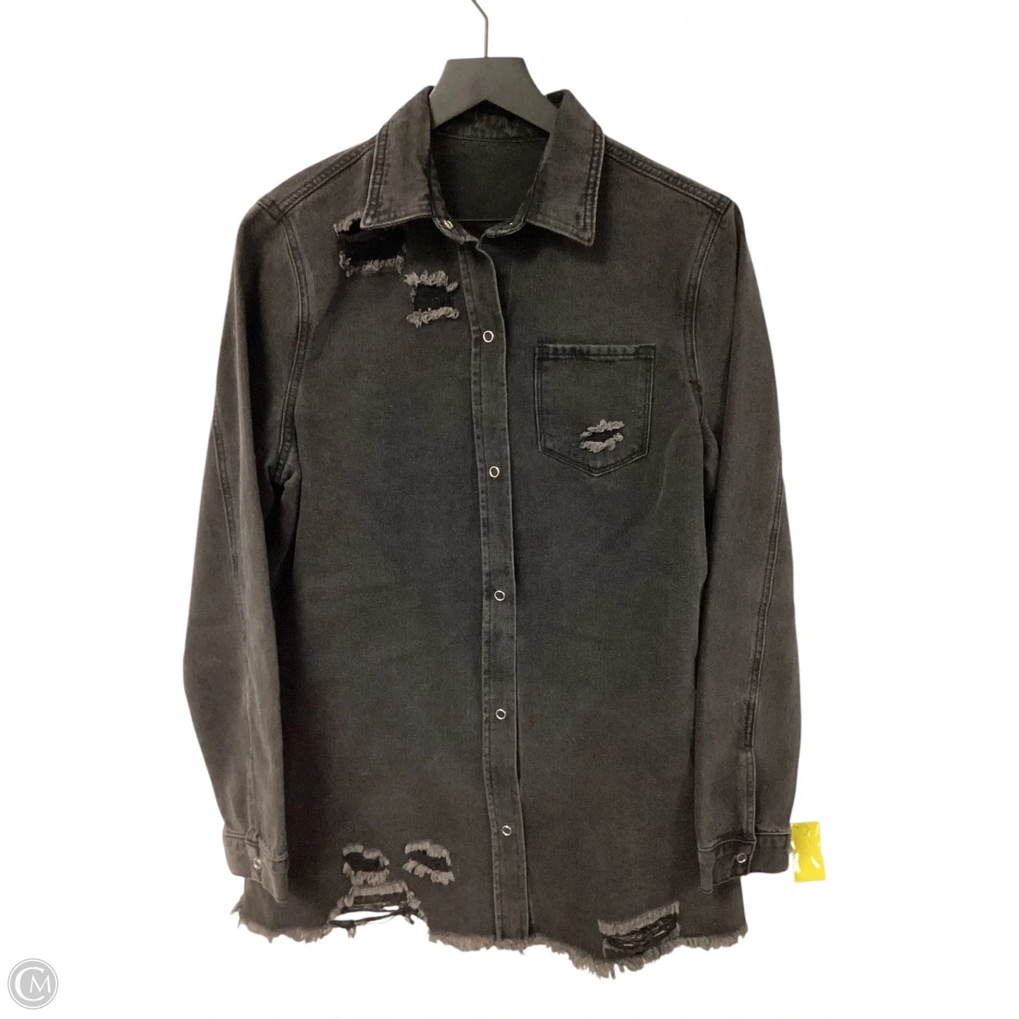 Jacket Denim By Cmf In Black Denim, Size: L