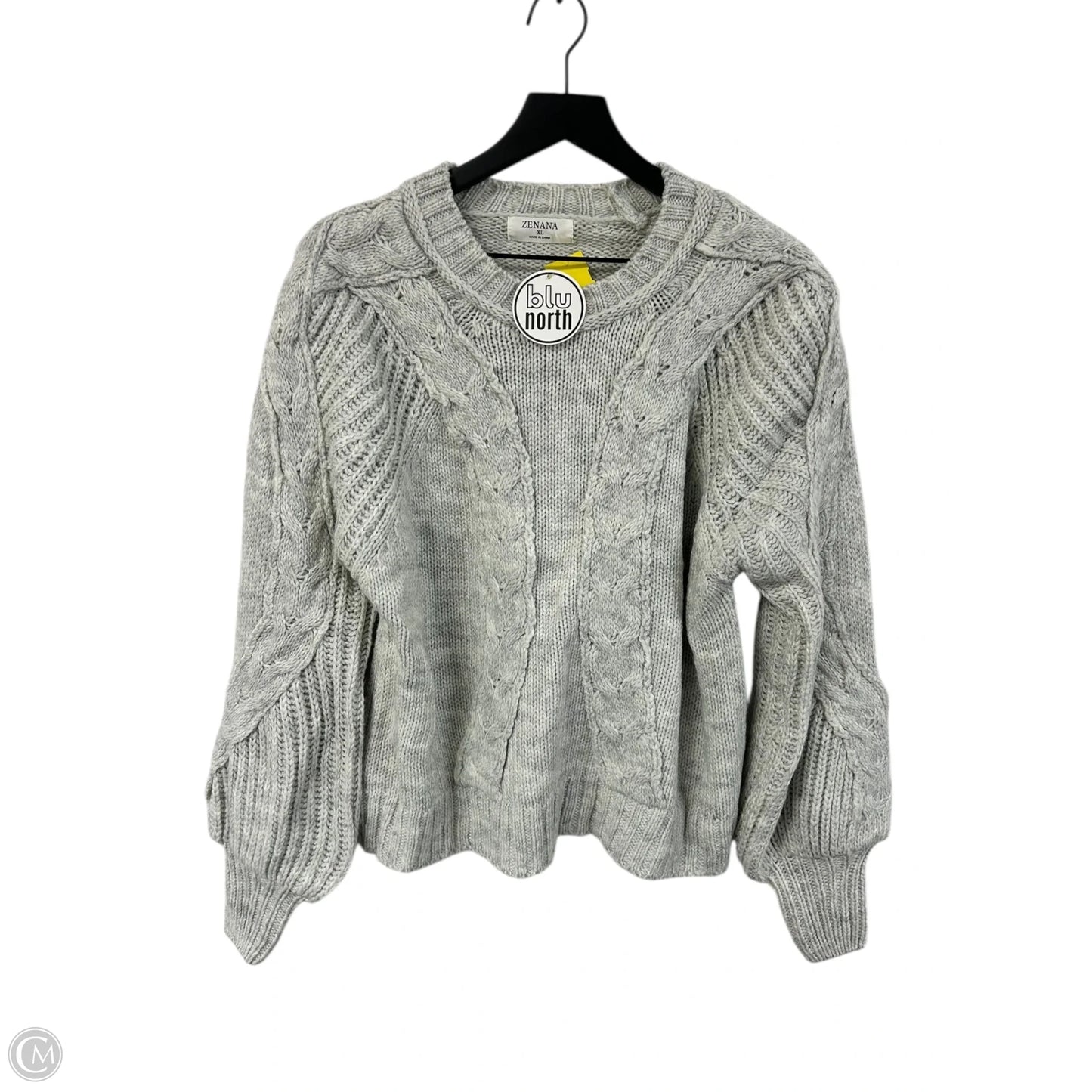 Sweater By Zenana In Grey, Size: Xl
