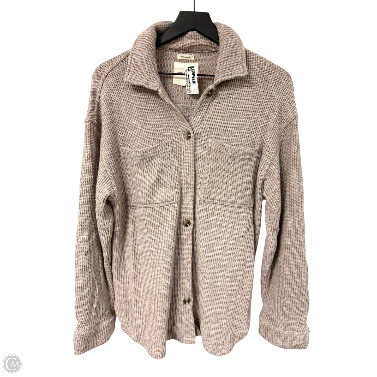 Jacket Shirt By Thread And Supply In Beige, Size: S