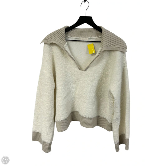 Sweatshirt Collar By By Together In Tan & White, Size: M