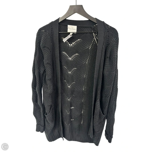 Sweater Cardigan By Pink Rose In Black, Size: S