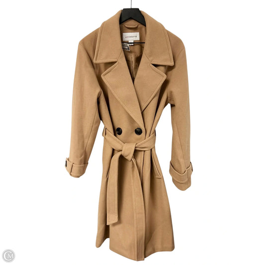Coat Trench Coat By Liz Claiborne In Tan, Size: L