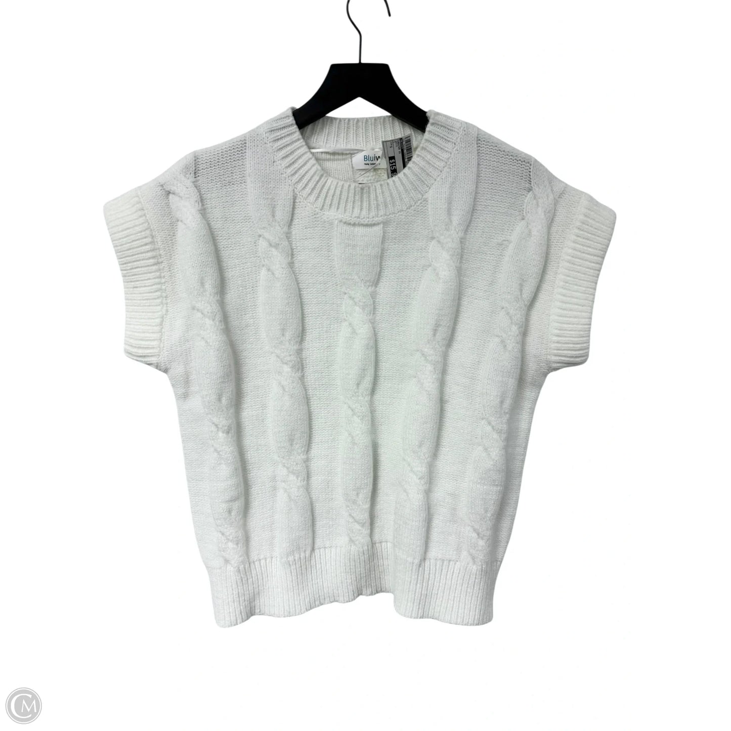 Sweater Short Sleeve By Bluivy In White, Size: S