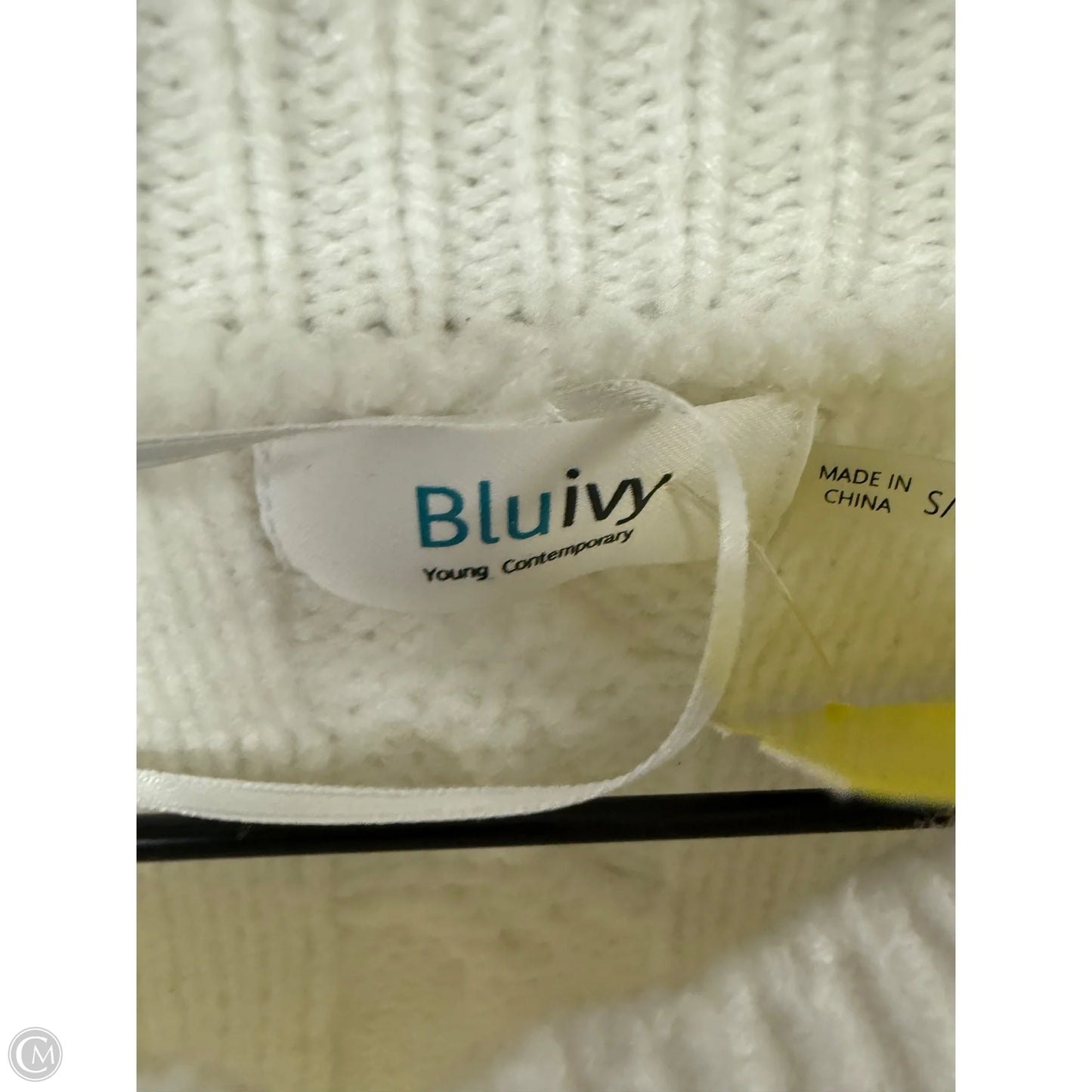 Sweater Short Sleeve By Bluivy In White, Size: S
