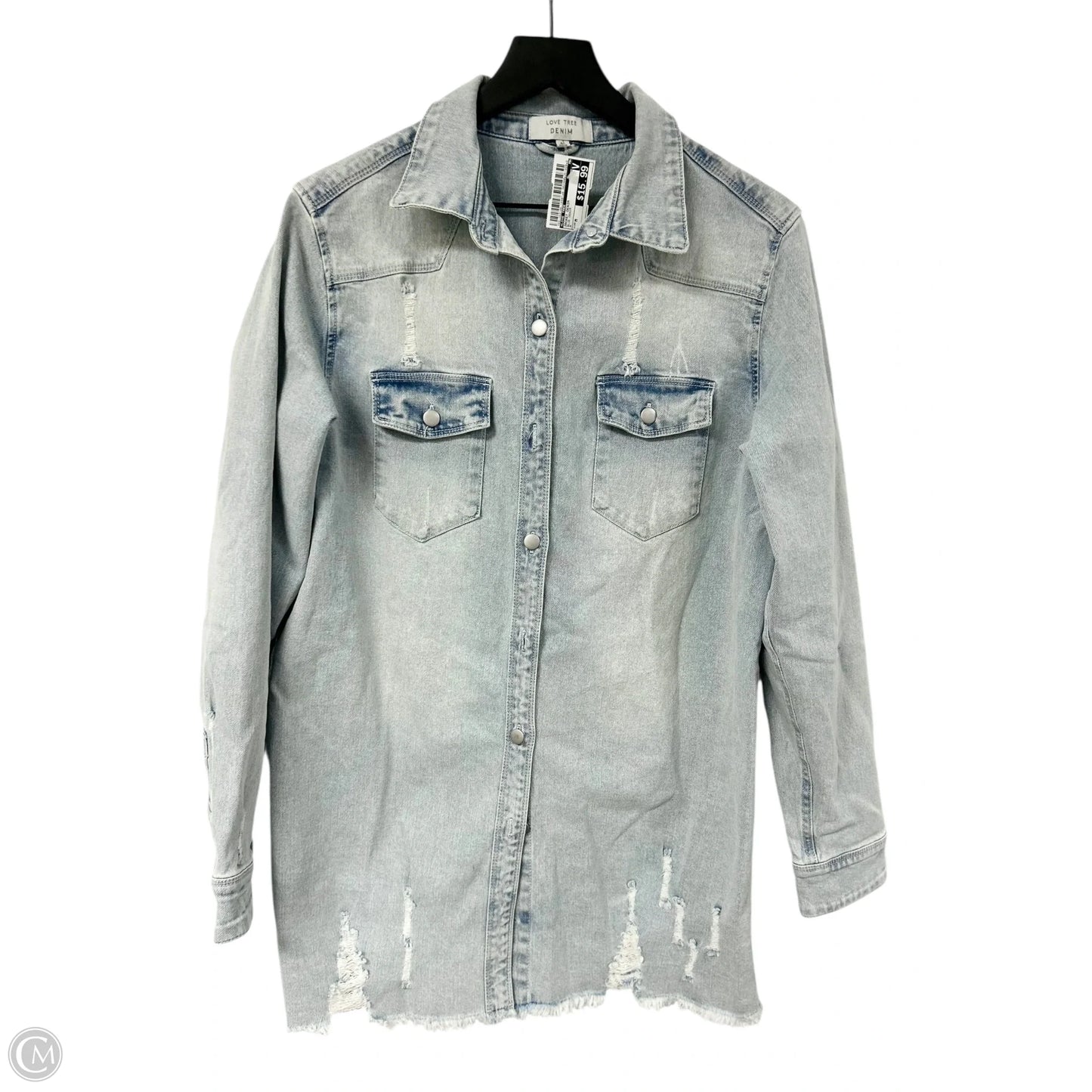 Jacket Denim By Love Tree In Blue Denim, Size: M