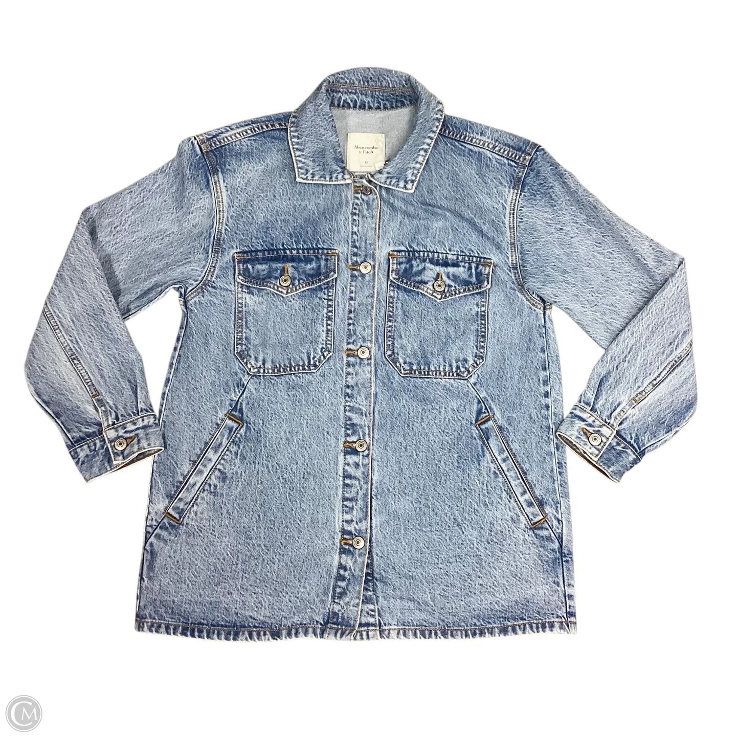 Jacket Denim By Abercrombie And Fitch In Blue Denim, Size: M