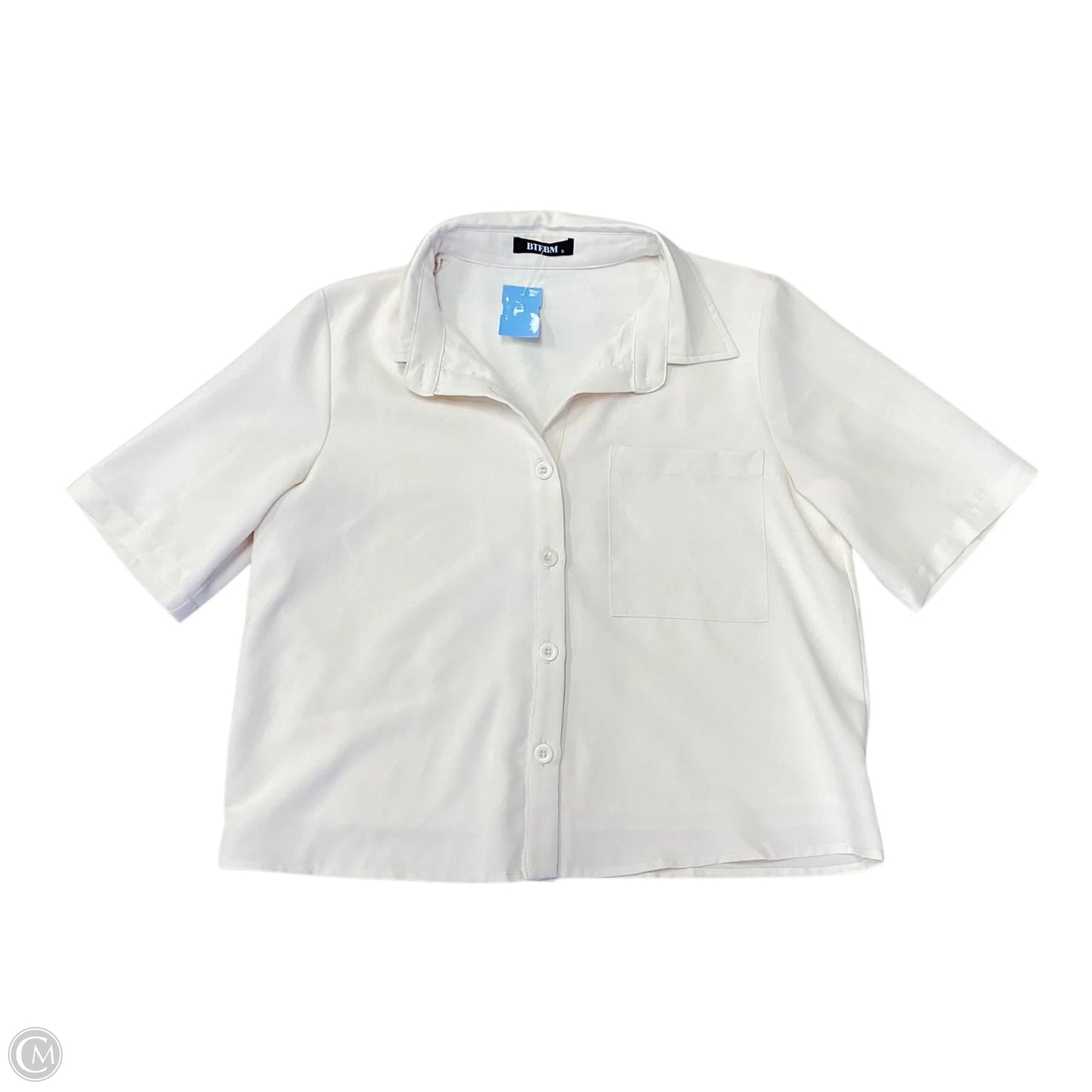 Blouse Short Sleeve By Btfbm In White, Size: S