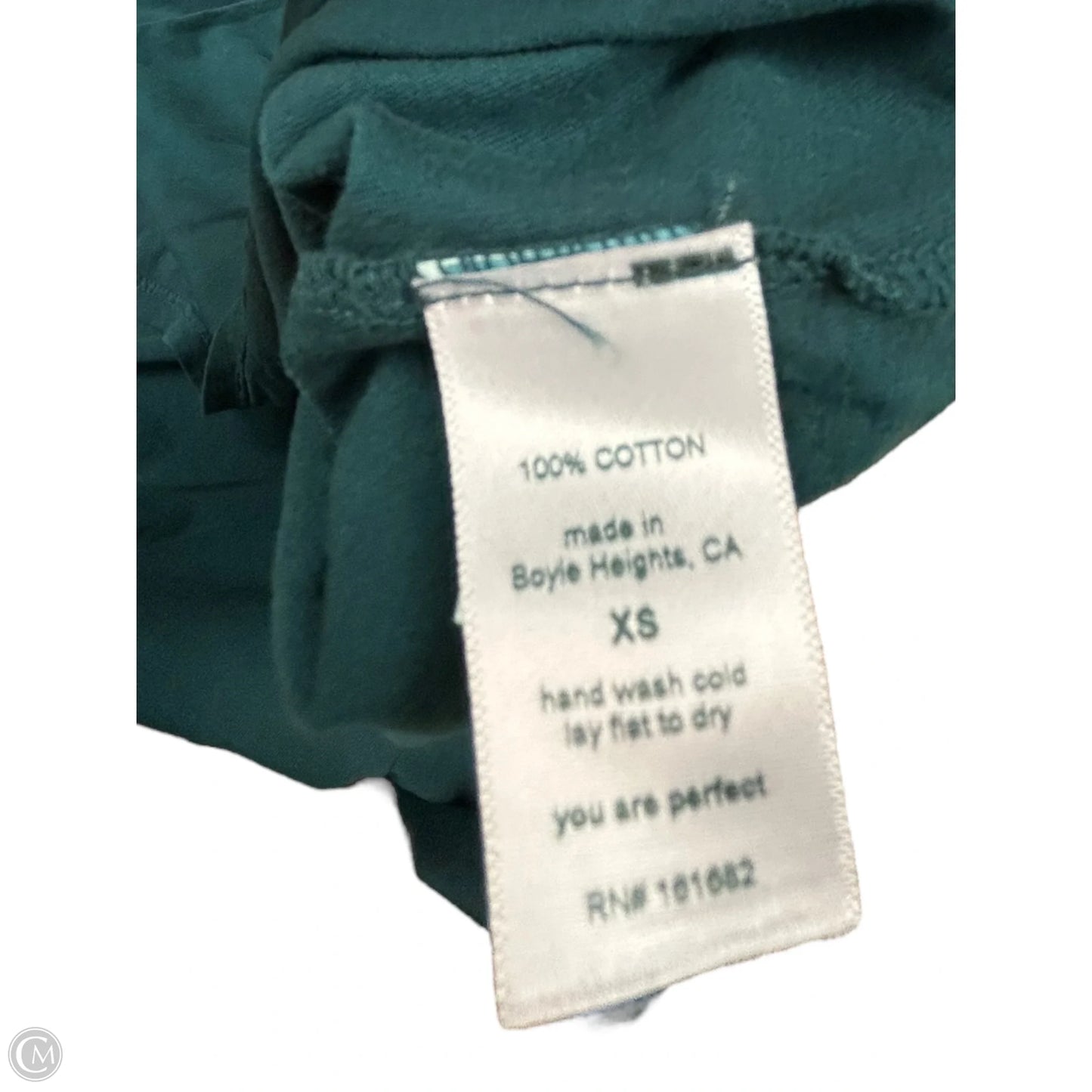 Top Short Sleeve Basic By Cmc In Teal, Size: Xs