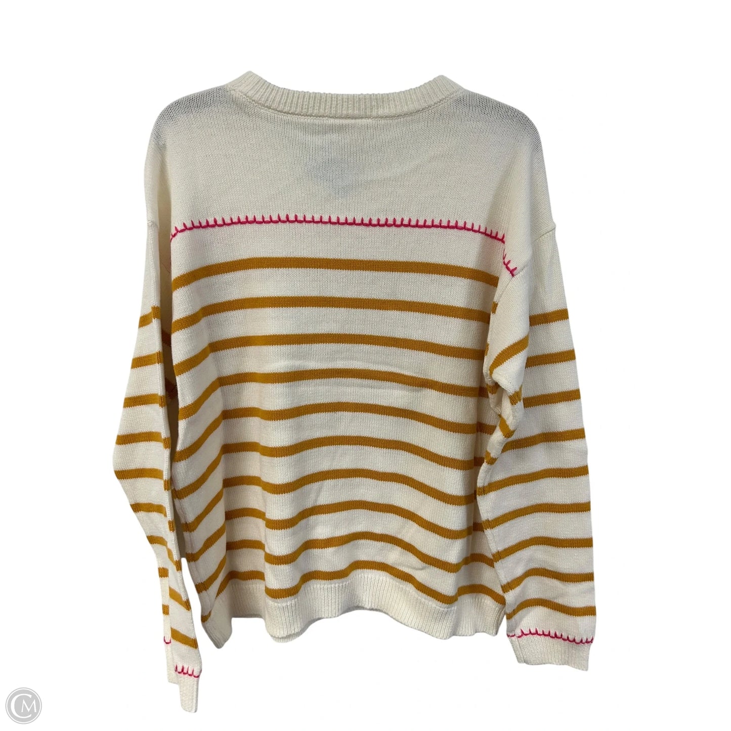 Sweater By St Johns Bay In Cream & Yellow, Size: L