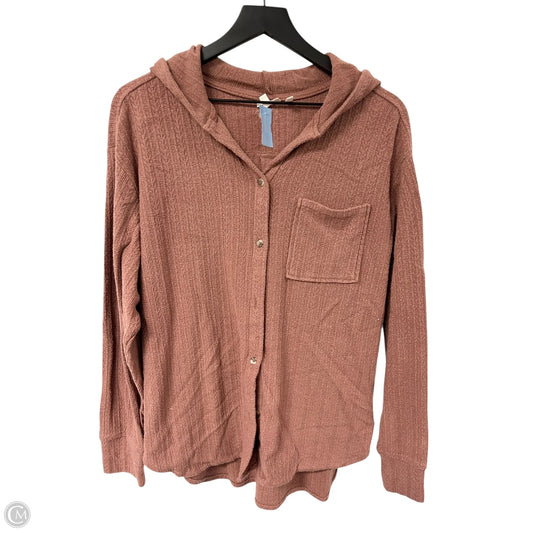Jacket Shirt By Bke In Brown, Size: L