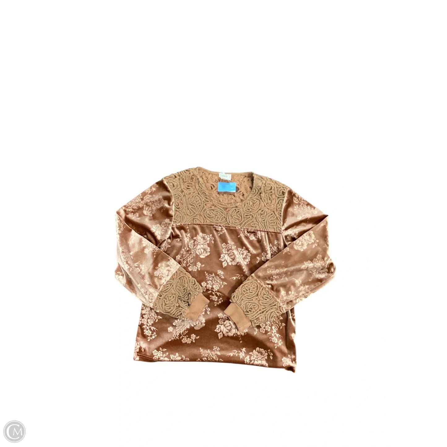 Top Long Sleeve By Cmc In Orange, Size: M