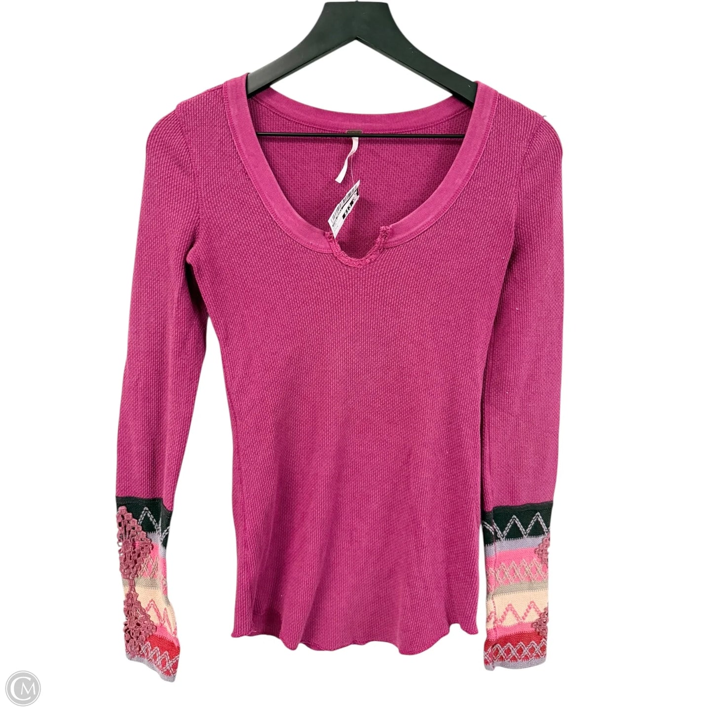 Top Long Sleeve By Free People In Pink, Size: S