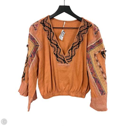 Top Long Sleeve By Free People In Orange, Size: M