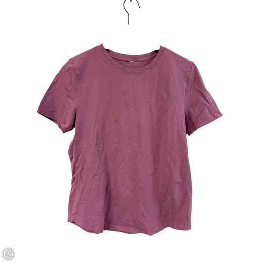 Athletic Top Short Sleeve By Lululemon In Pink, Size: 6