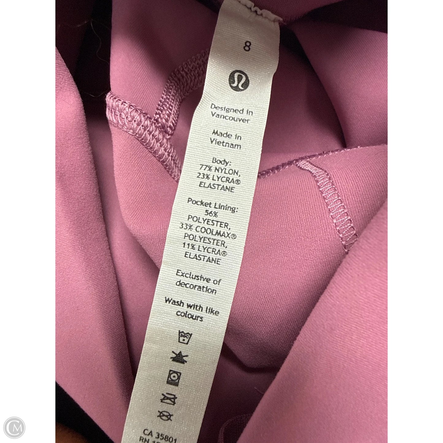 Athletic Shorts By Lululemon In Pink, Size: 8