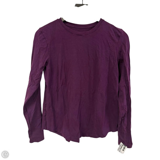 Athletic Top Long Sleeve Crewneck By Lululemon In Purple, Size: 6