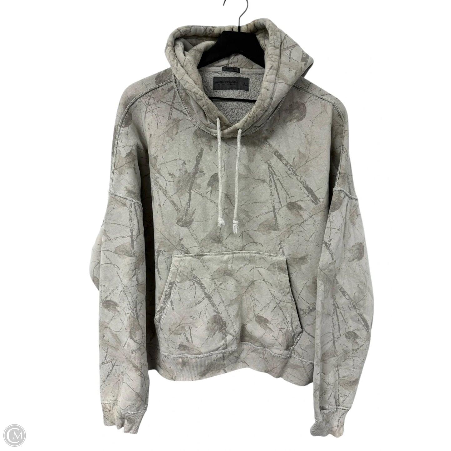 Sweatshirt Hoodie By Abercrombie And Fitch In Tan, Size: L