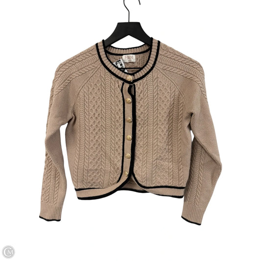 Sweater Cardigan By Fate In Black & Tan, Size: S