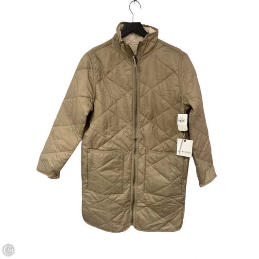 Jacket Puffer & Quilted By Thread And Supply In Cream & Tan, Size: L
