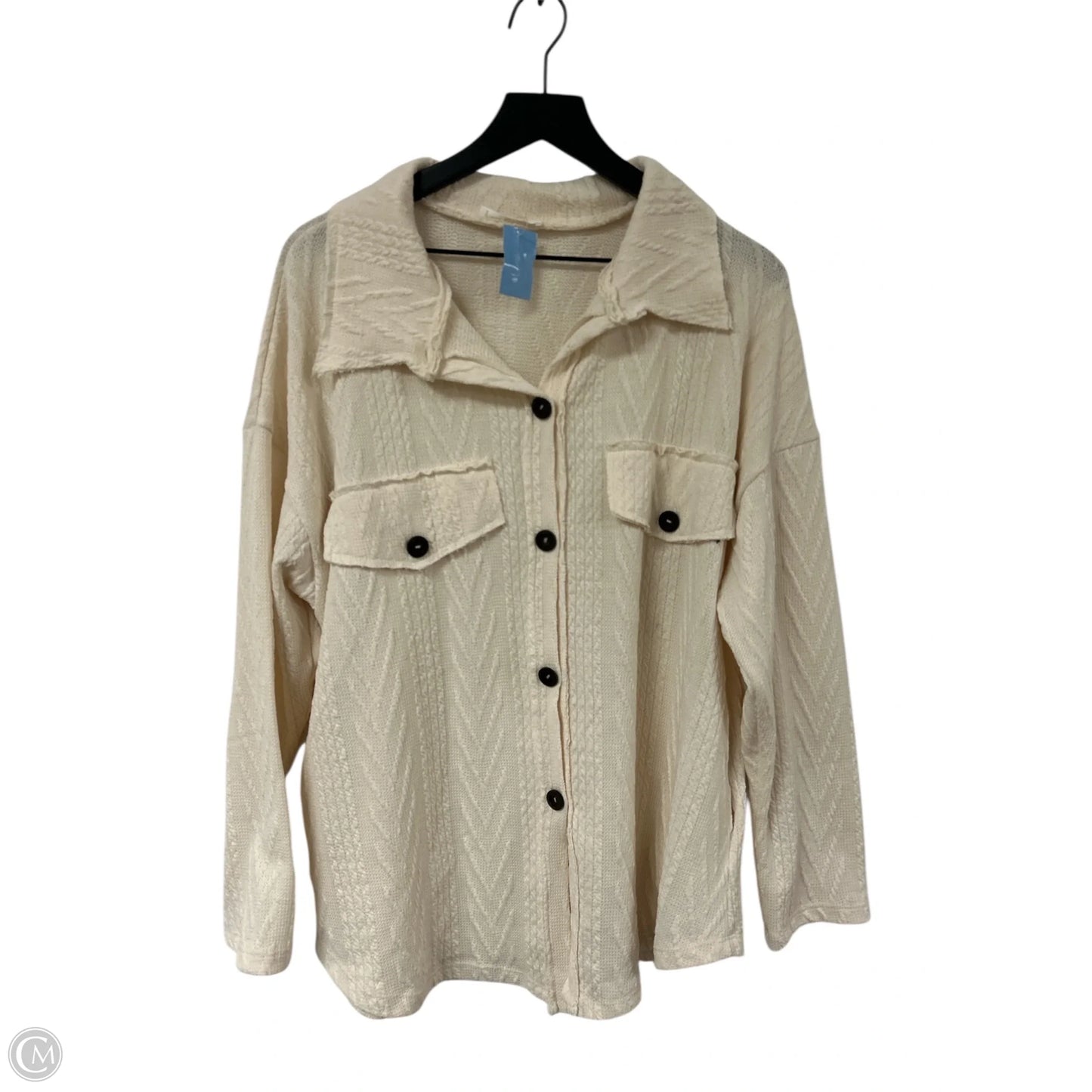 Jacket Shirt By Bucketlist In Cream, Size: M